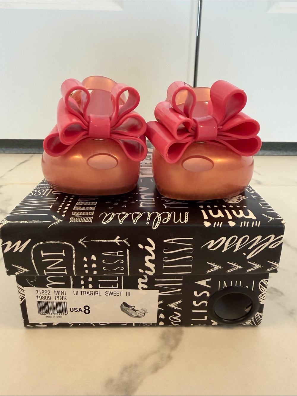 Melissa Kids Ultragirl Sweet III Pink Bow Flat